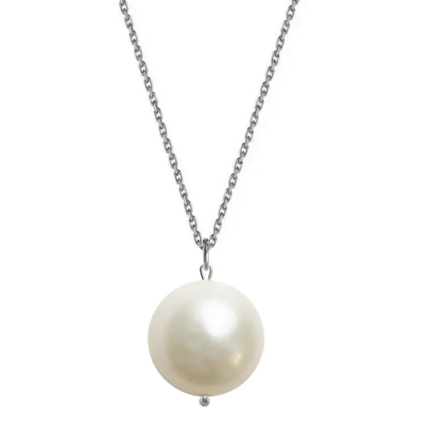 Pearl no.8 necklace silver