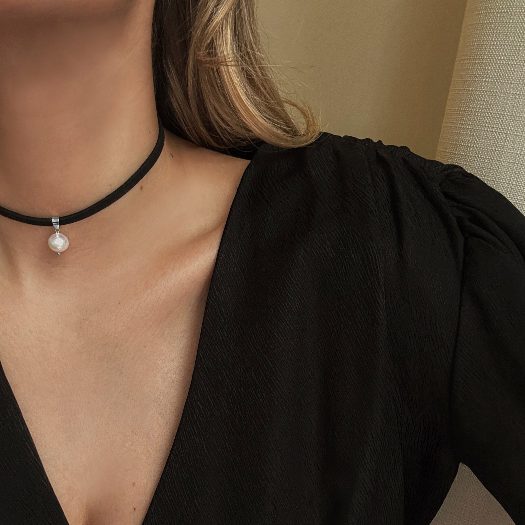 Antonia strap choker silver