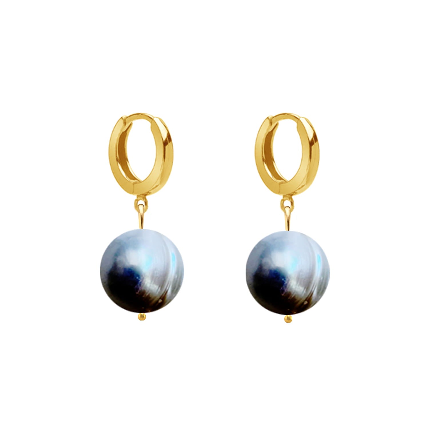 Dark Gray Pearl Earrings no.8