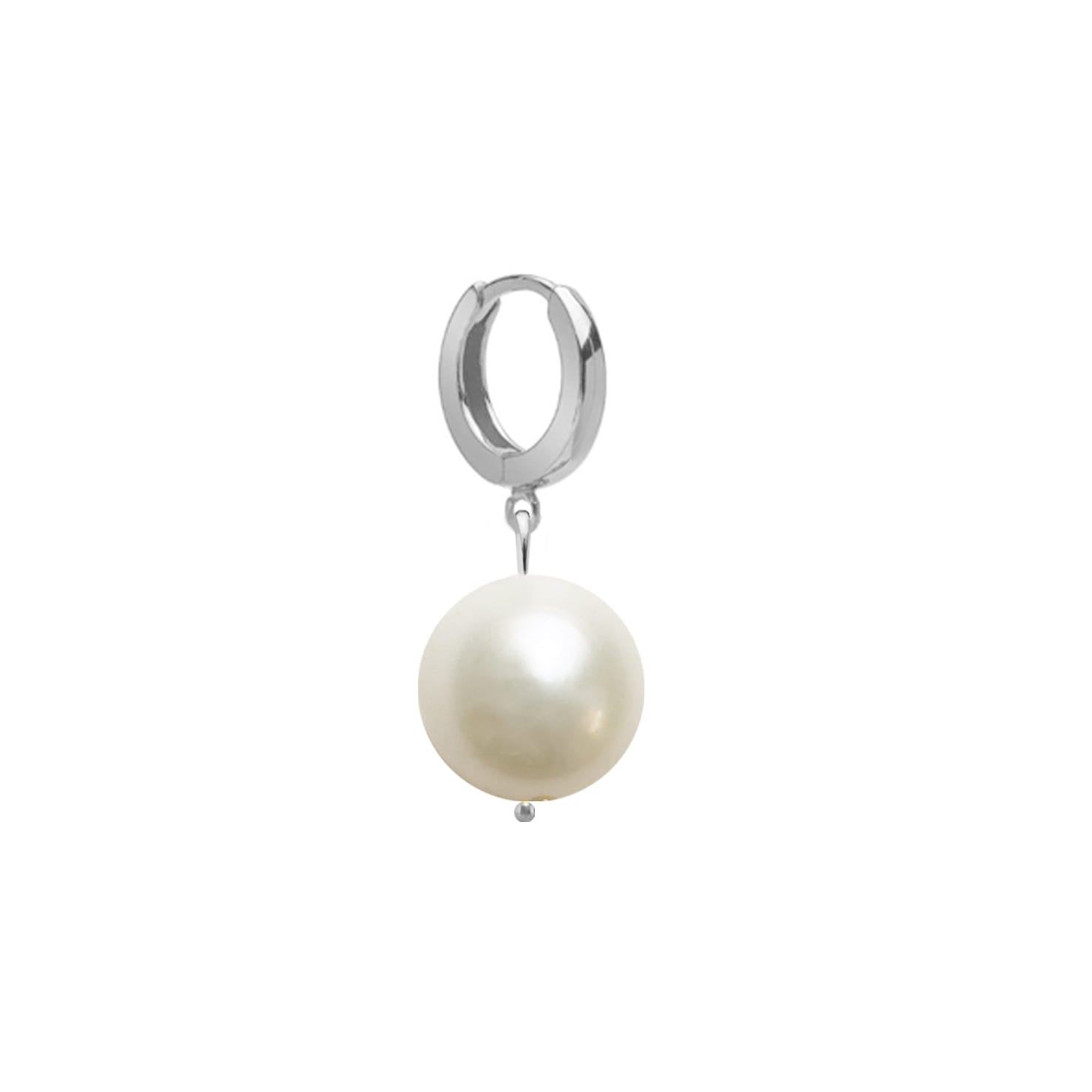 Single pearl earring no.8 silver