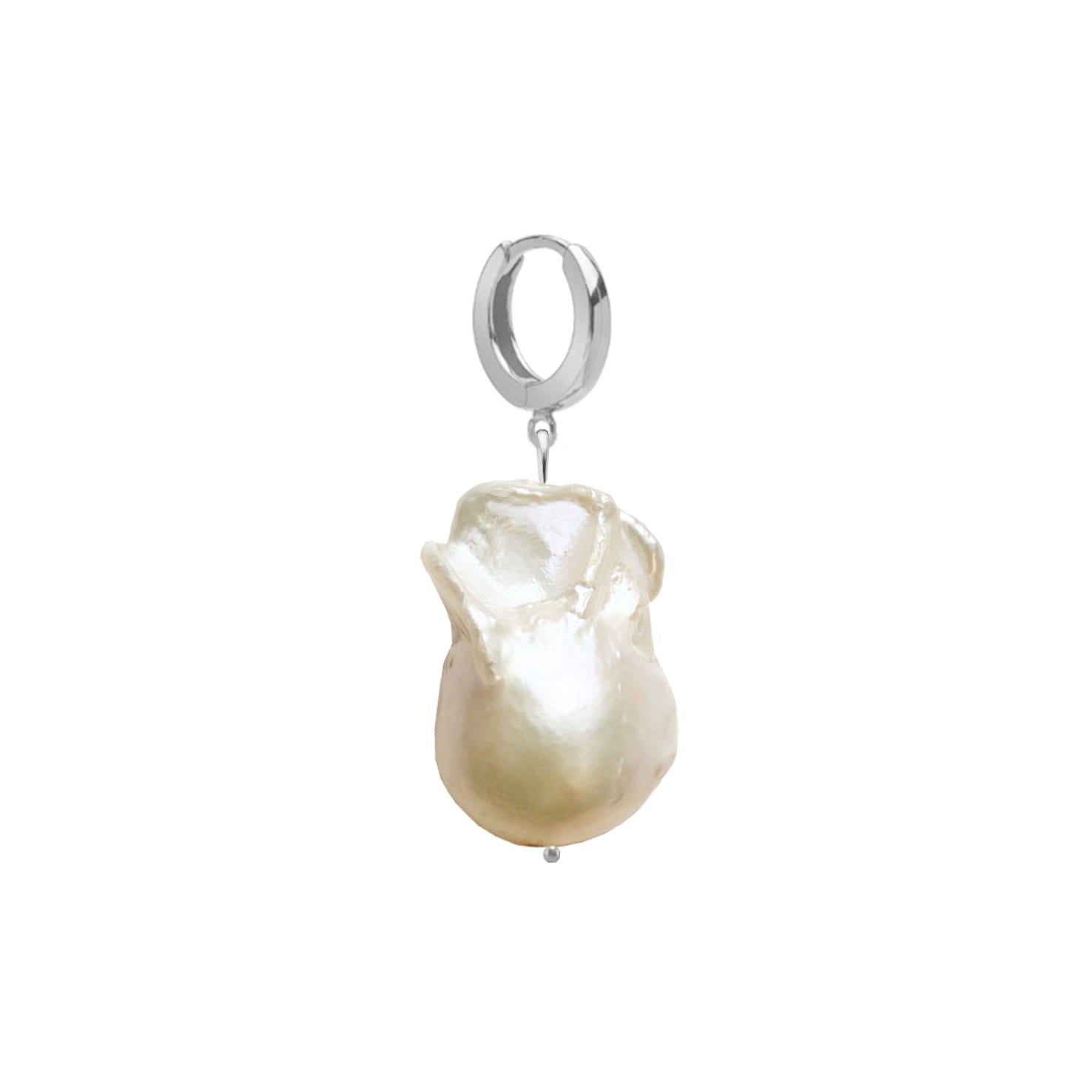 Single Pearl Earring no.4 silver