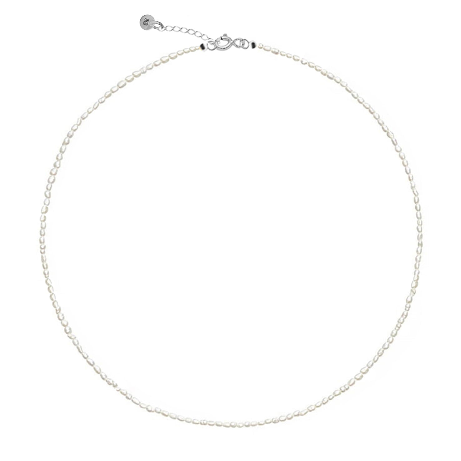 Micro pearl choker silver