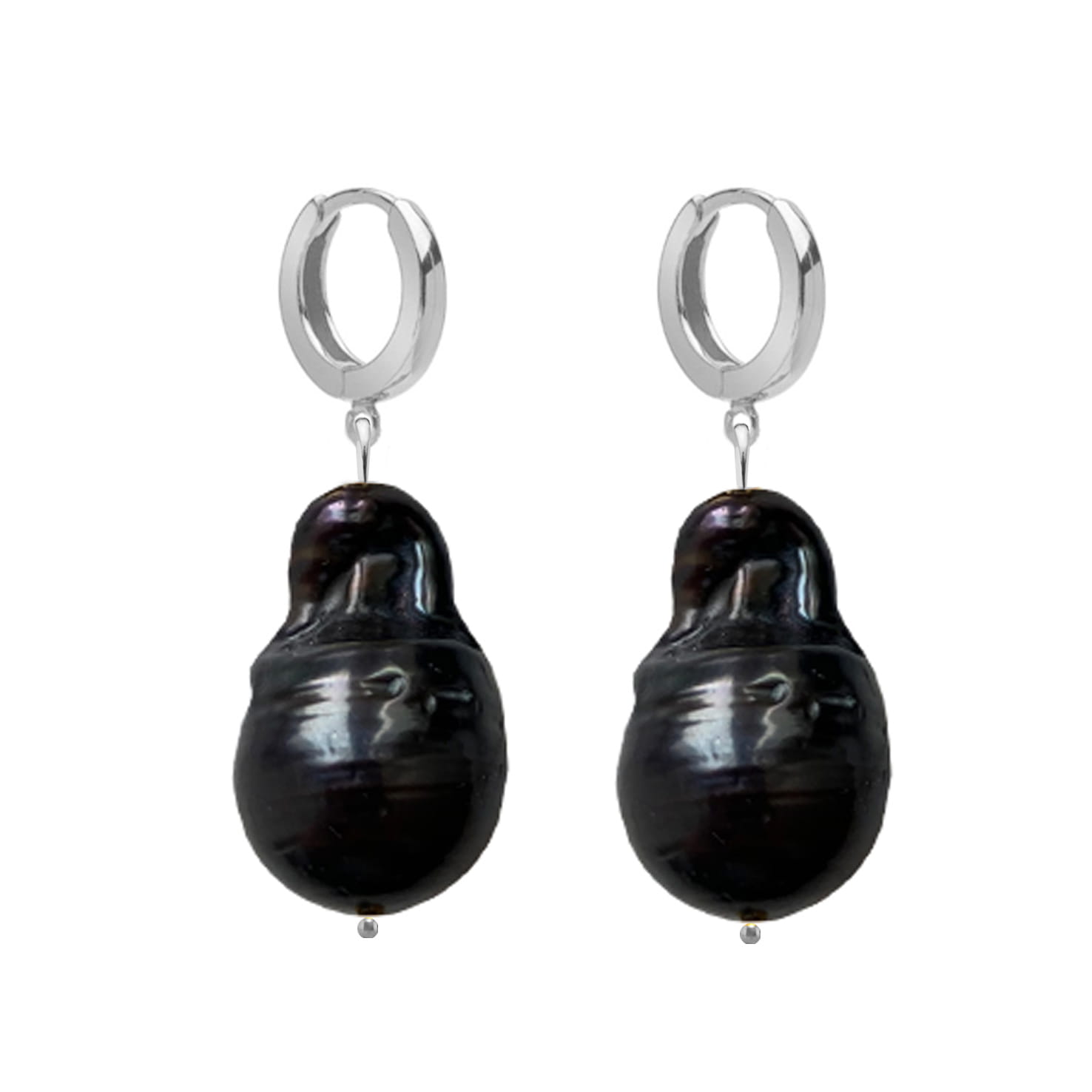 Black Pearl Earrings no.4 silver