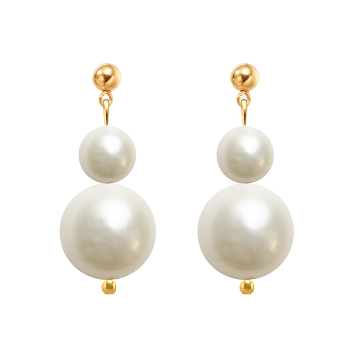 Gold Double Pearl Earrings no.5