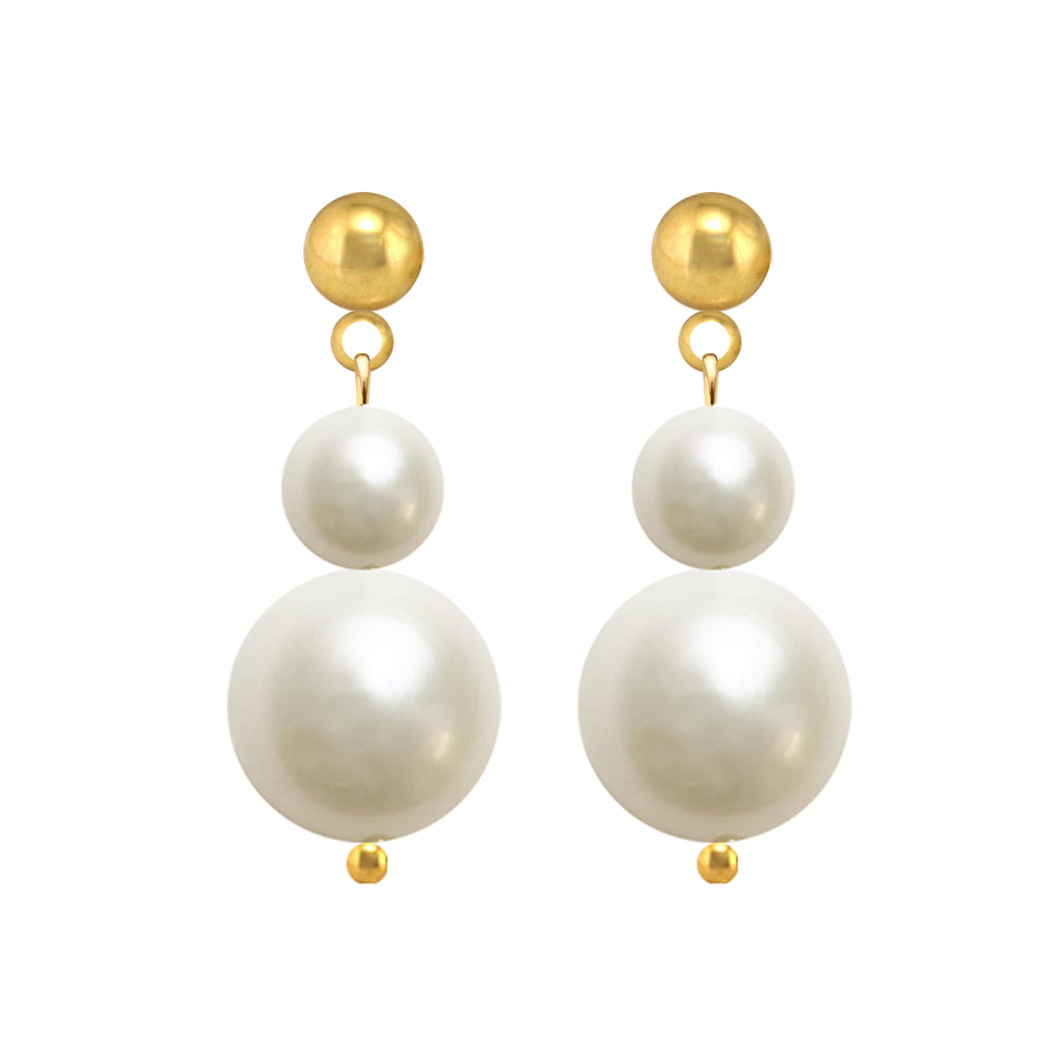 Gold Bullet Double Earrings no.5