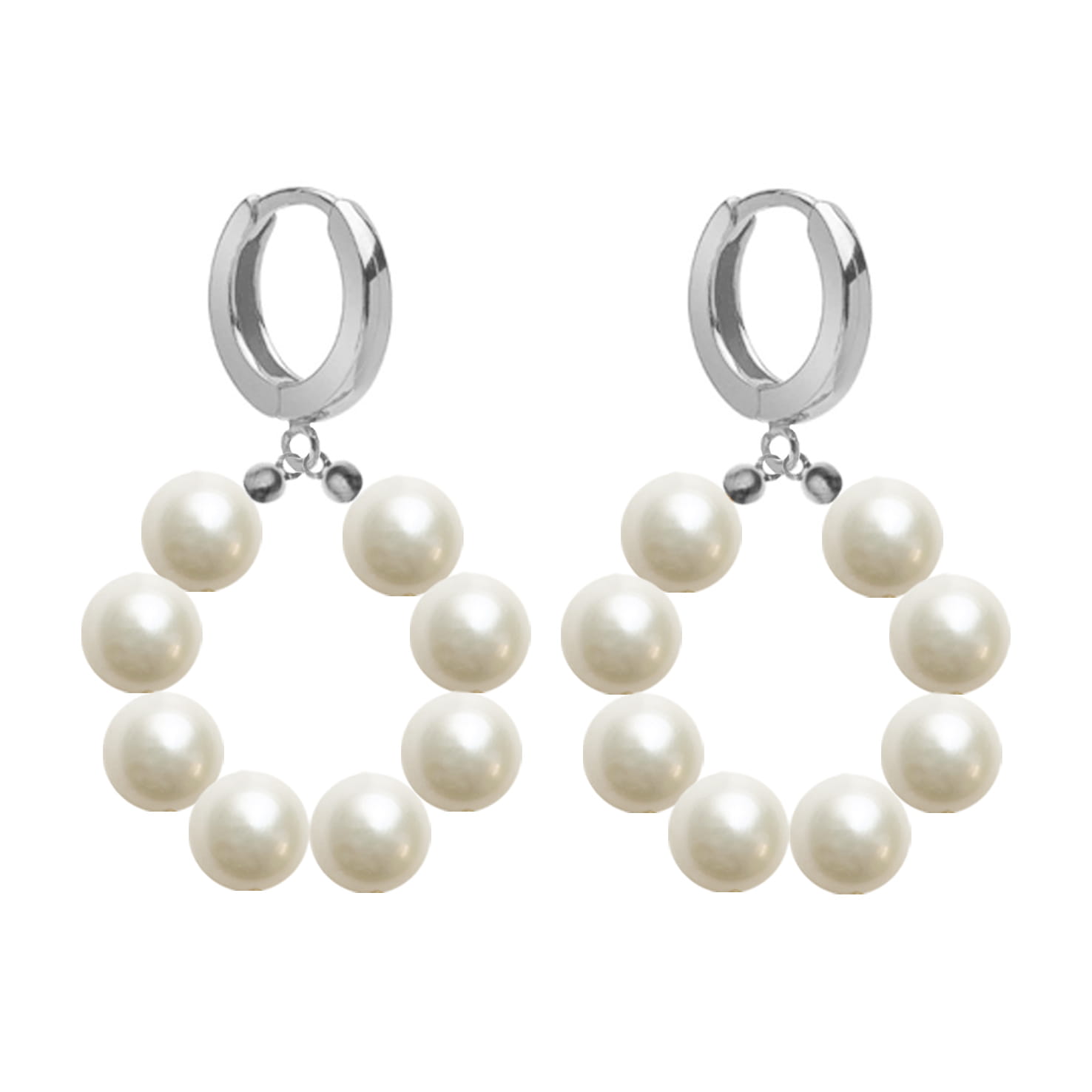 Pearl Hoops no.2 silver