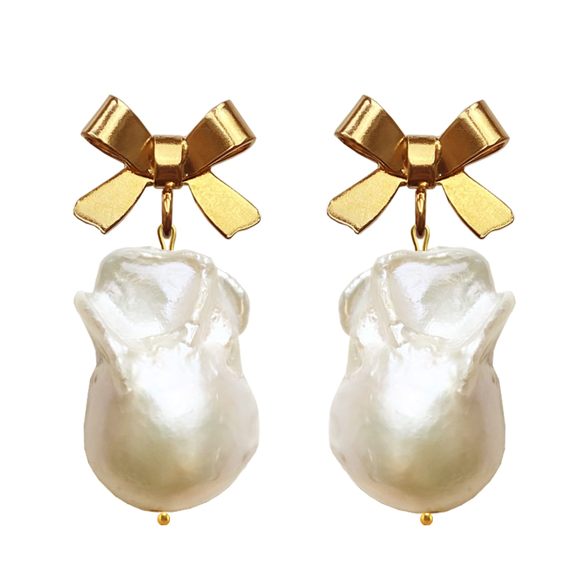 Pearl Bow Baroque earrings