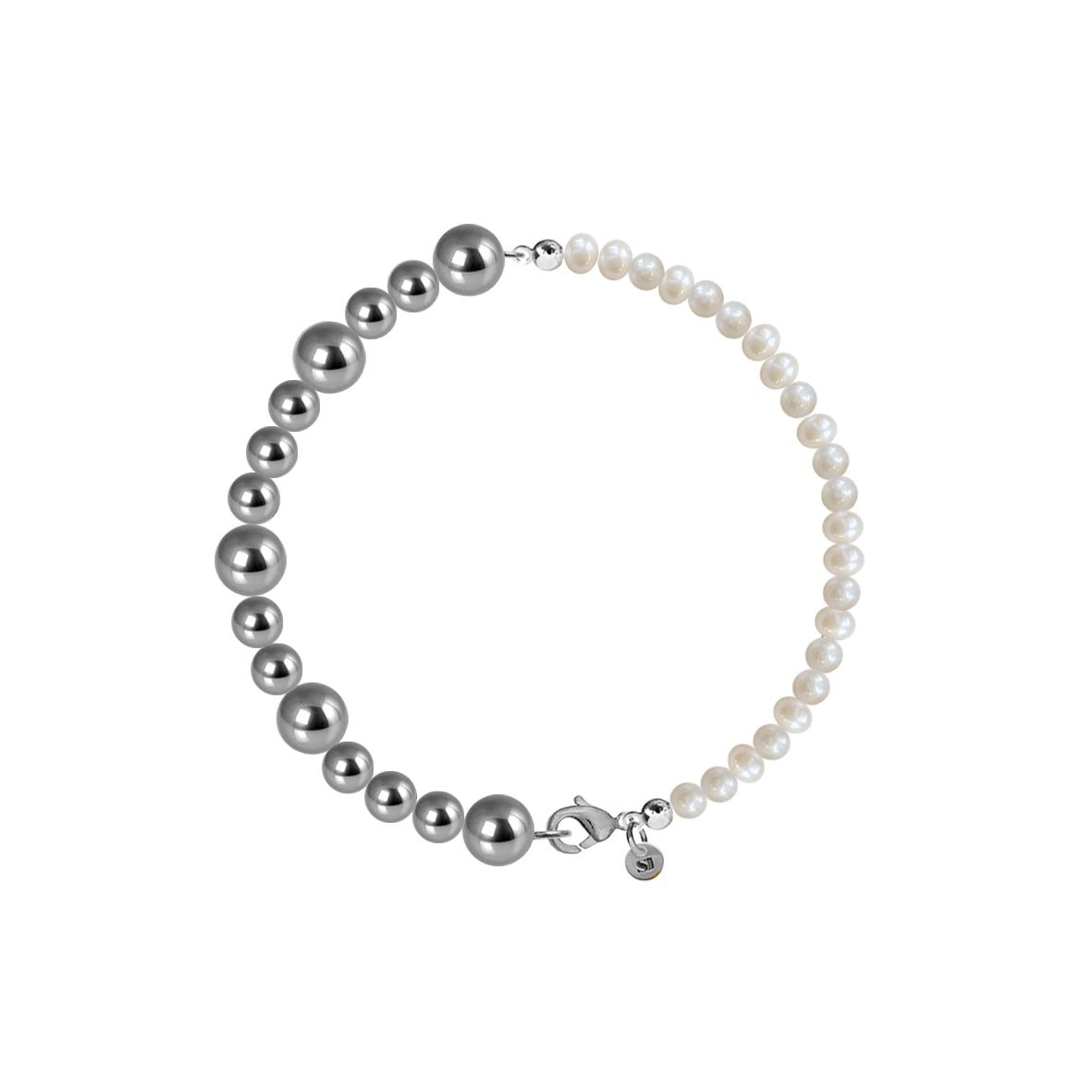 Alma pearl bracelet silver