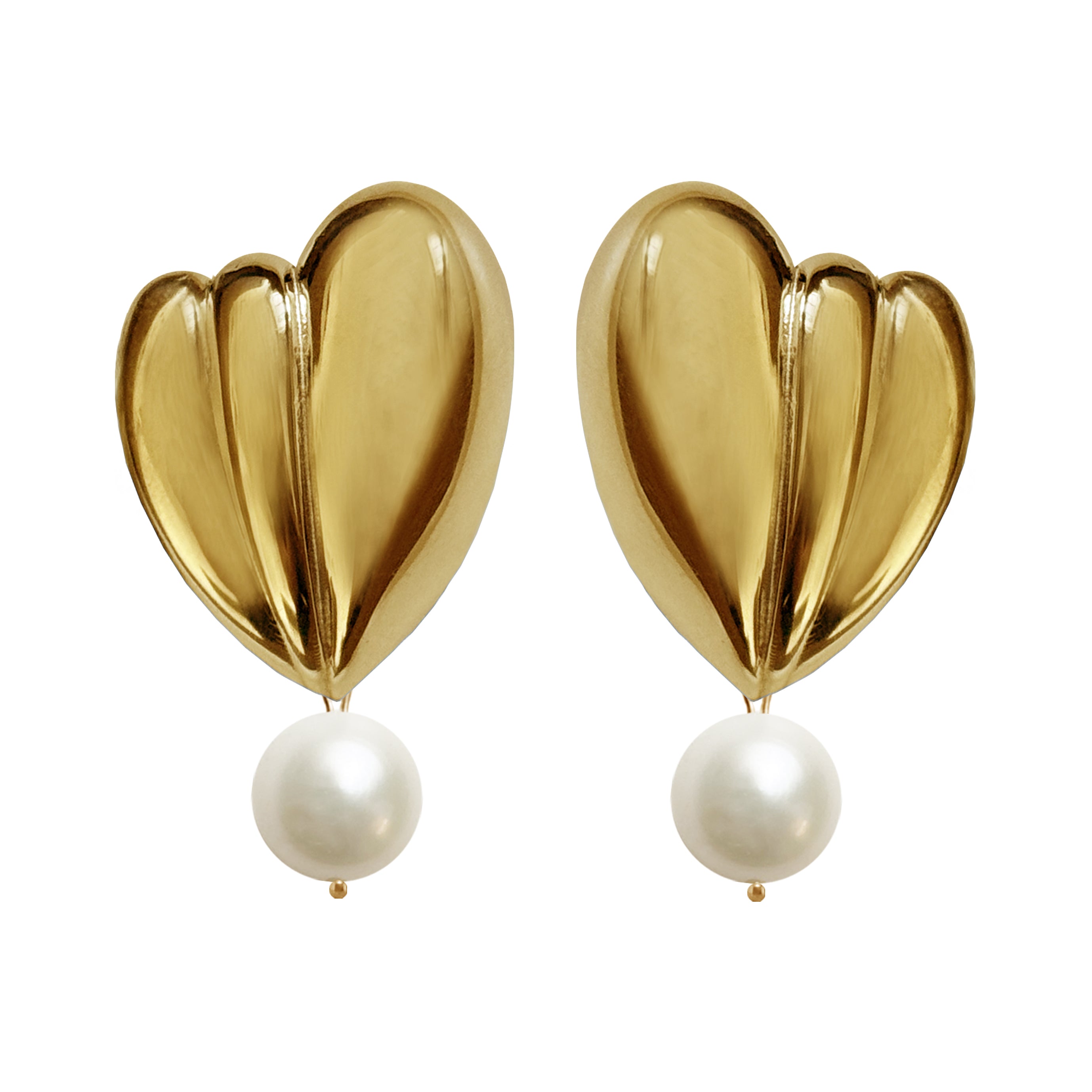 amore pearl earrings gold