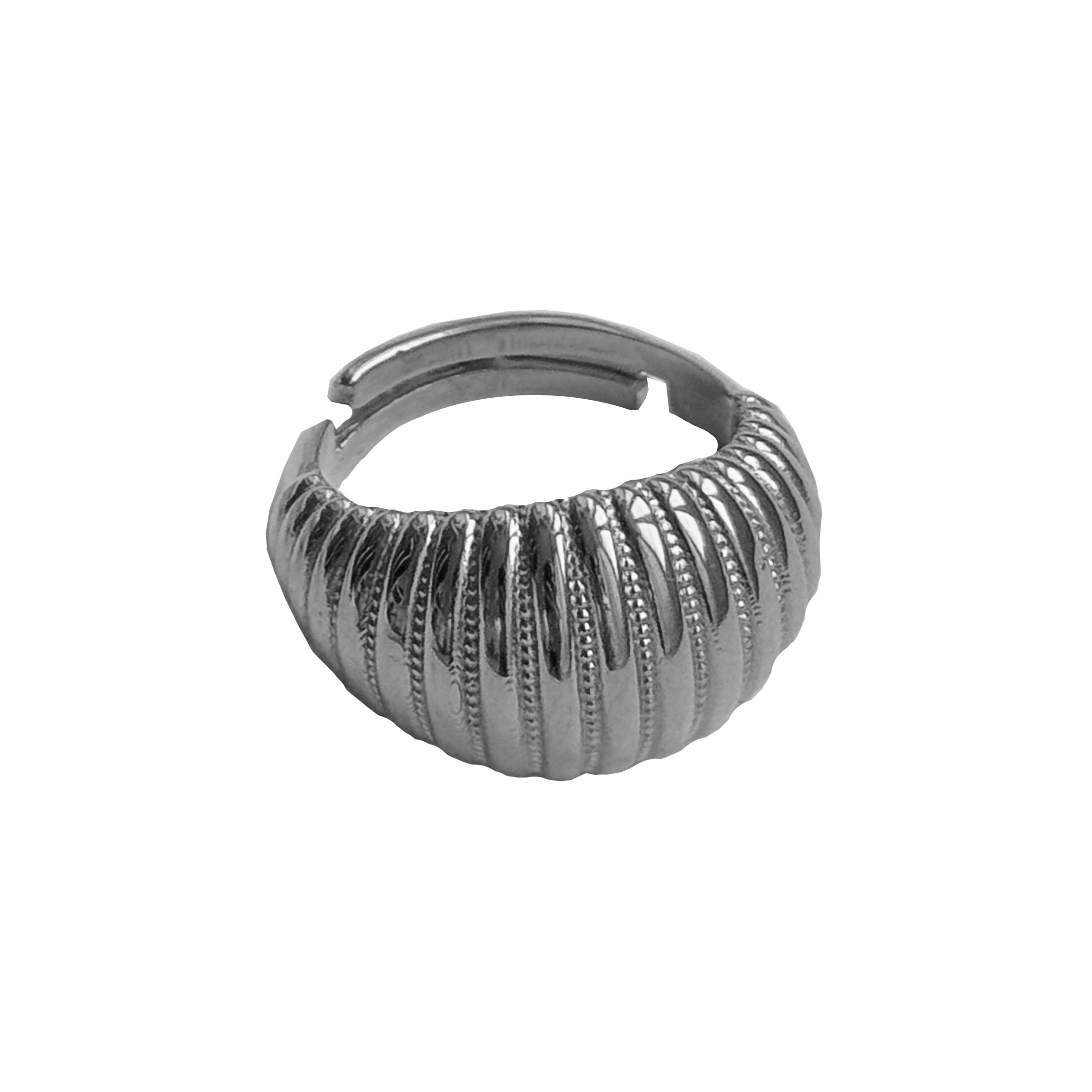 Croissant silver ring